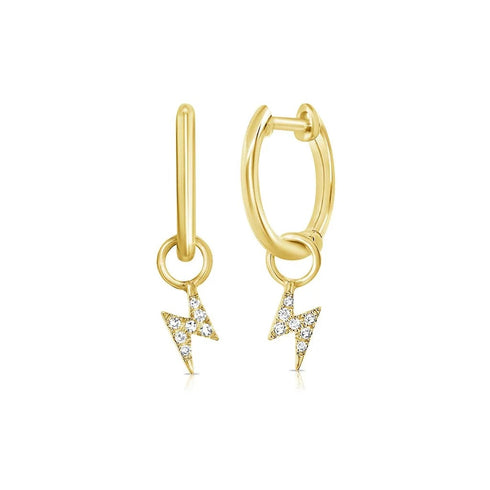 Diamond Lightning Bolt Earrings - 1